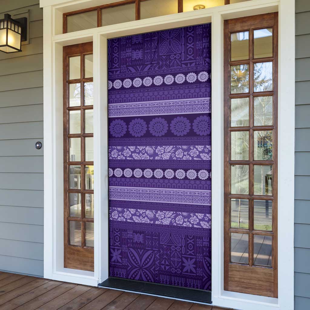 Fiji Marau na Kerisimasi Door Cover Purple Tapa Masi Inspired Christmas - Polynesian Pride