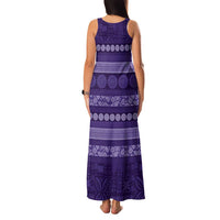 Fiji Marau na Kerisimasi Family Matching Tank Maxi Dress and Hawaiian Shirt Purple Tapa Masi Inspired Christmas - Polynesian Pride