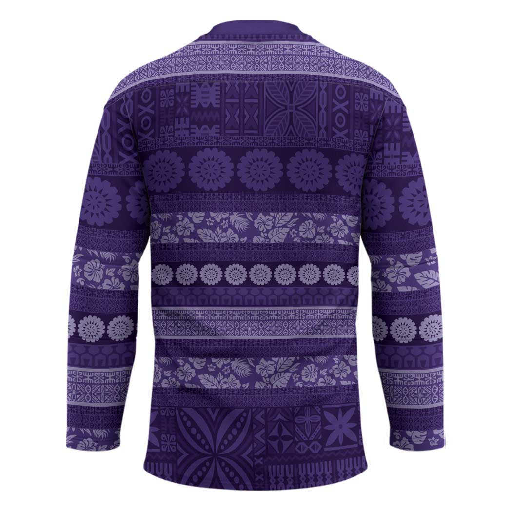 Fiji Marau na Kerisimasi Hockey Jersey Purple Tapa Masi Inspired Christmas - Polynesian Pride