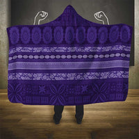 Fiji Marau na Kerisimasi Hooded Blanket Purple Tapa Masi Inspired Christmas - Polynesian Pride