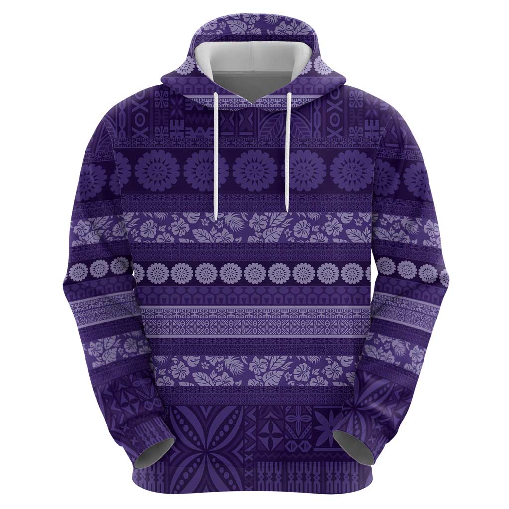 Fiji Marau na Kerisimasi Hoodie Purple Tapa Masi Inspired Christmas - Polynesian Pride