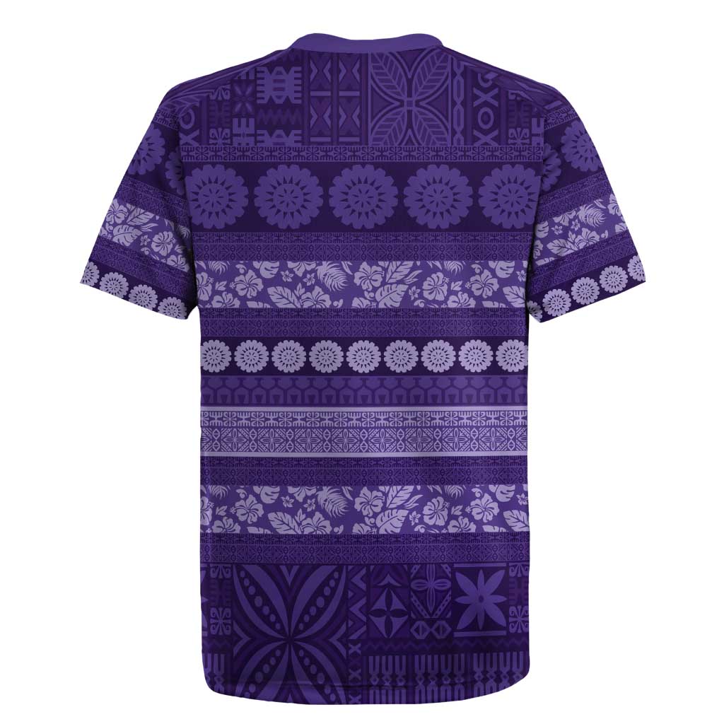 Fiji Marau na Kerisimasi Rugby Jersey Purple Tapa Masi Inspired Christmas - Polynesian Pride