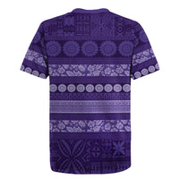 Fiji Marau na Kerisimasi Rugby Jersey Purple Tapa Masi Inspired Christmas - Polynesian Pride