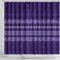 Fiji Marau na Kerisimasi Shower Curtain Purple Tapa Masi Inspired Christmas - Polynesian Pride