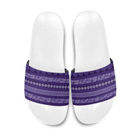 Fiji Marau na Kerisimasi Slide Sandals Purple Tapa Masi Inspired Christmas - Polynesian Pride