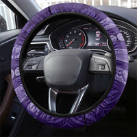 Fiji Marau na Kerisimasi Steering Wheel Cover Purple Tapa Masi Inspired Christmas - Polynesian Pride