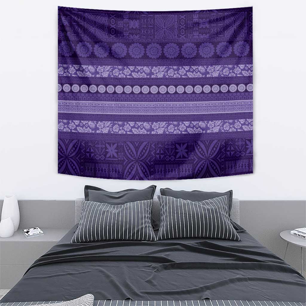 Fiji Marau na Kerisimasi Tapestry Purple Tapa Masi Inspired Christmas - Polynesian Pride