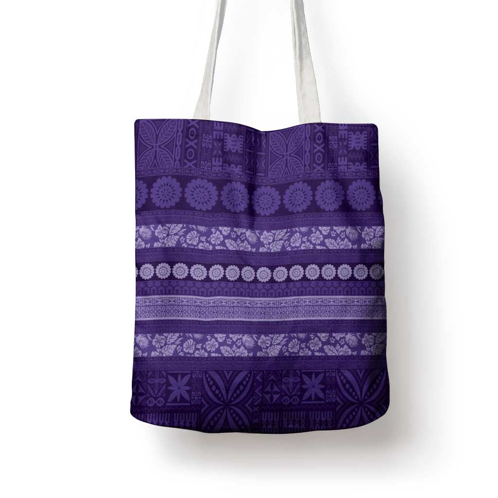 Fiji Marau na Kerisimasi Tote Bag Purple Tapa Masi Inspired Christmas - Polynesian Pride