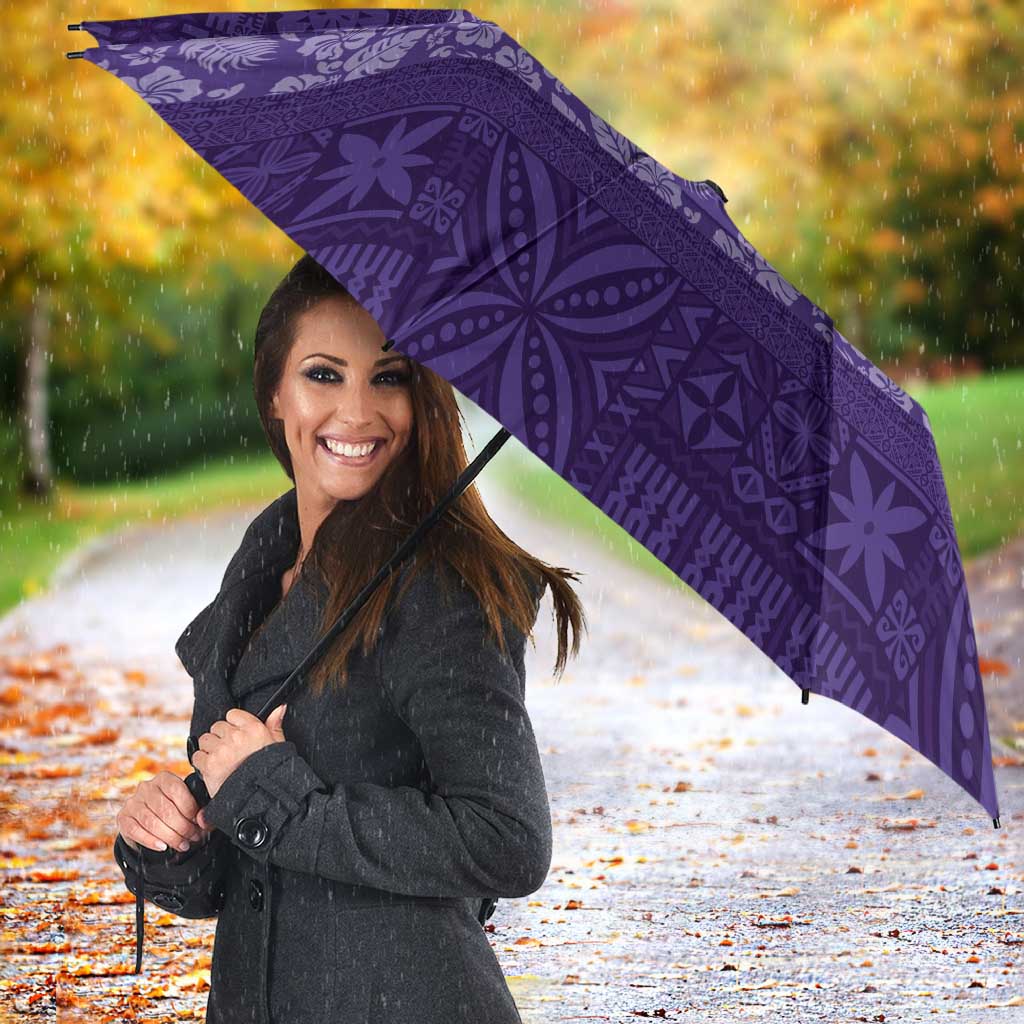 Fiji Marau na Kerisimasi Umbrella Purple Tapa Masi Inspired Christmas - Polynesian Pride