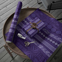 Fiji Marau na Kerisimasi Wrapping Paper Purple Tapa Masi Inspired Christmas - Polynesian Pride