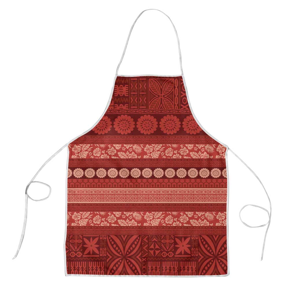 Fiji Marau na Kerisimasi Apron Red Tapa Masi Inspired Christmas - Polynesian Pride