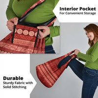 Fiji Marau na Kerisimasi Grocery Bag Red Tapa Masi Inspired Christmas - Polynesian Pride