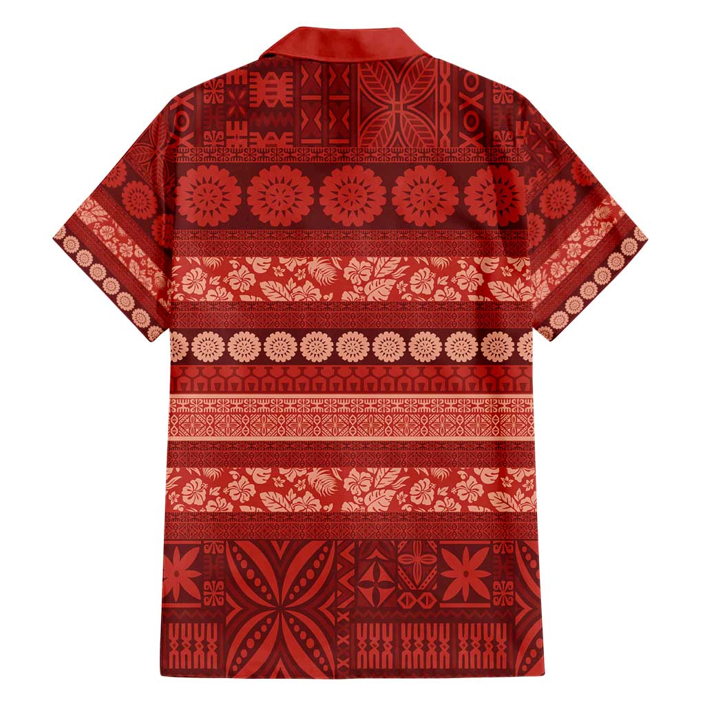 Fiji Marau na Kerisimasi Hawaiian Shirt Red Tapa Masi Inspired Christmas - Polynesian Pride
