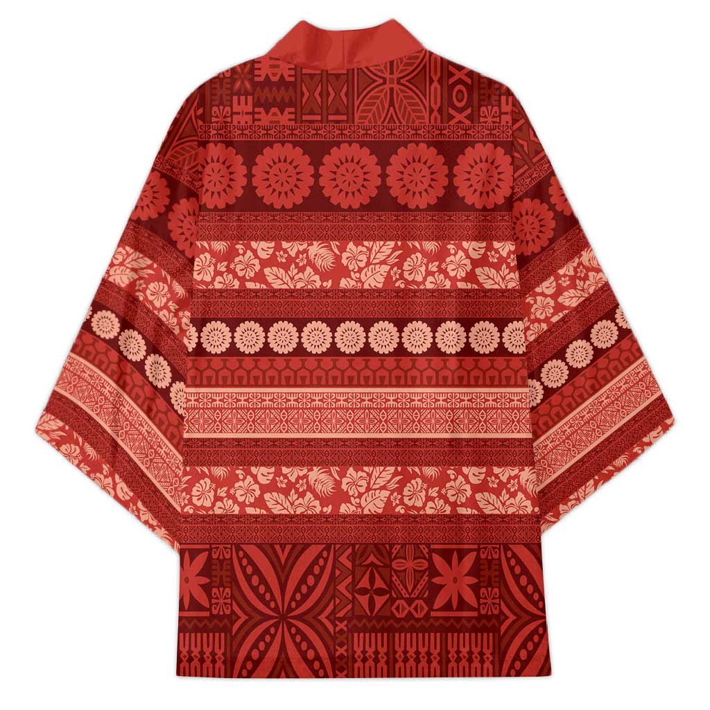 Fiji Marau na Kerisimasi Kimono Red Tapa Masi Inspired Christmas - Polynesian Pride