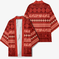 Fiji Marau na Kerisimasi Kimono Red Tapa Masi Inspired Christmas - Polynesian Pride