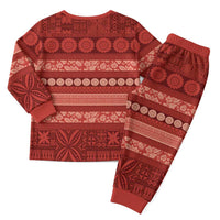 Fiji Marau na Kerisimasi Christmas Pajama Set Red Tapa Masi Inspired Christmas - Polynesian Pride