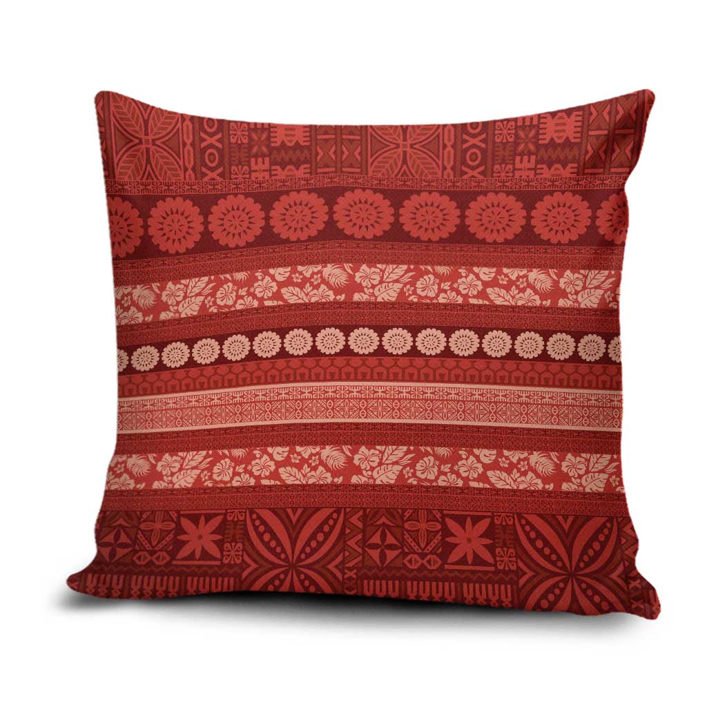 Fiji Marau na Kerisimasi Pillow Cover Red Tapa Masi Inspired Christmas - Polynesian Pride