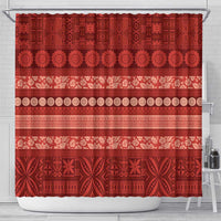 Fiji Marau na Kerisimasi Shower Curtain Red Tapa Masi Inspired Christmas - Polynesian Pride