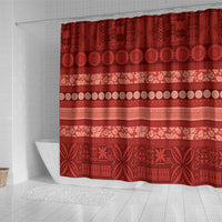 Fiji Marau na Kerisimasi Shower Curtain Red Tapa Masi Inspired Christmas - Polynesian Pride