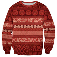 Fiji Marau na Kerisimasi Sweatshirt Red Tapa Masi Inspired Christmas - Polynesian Pride