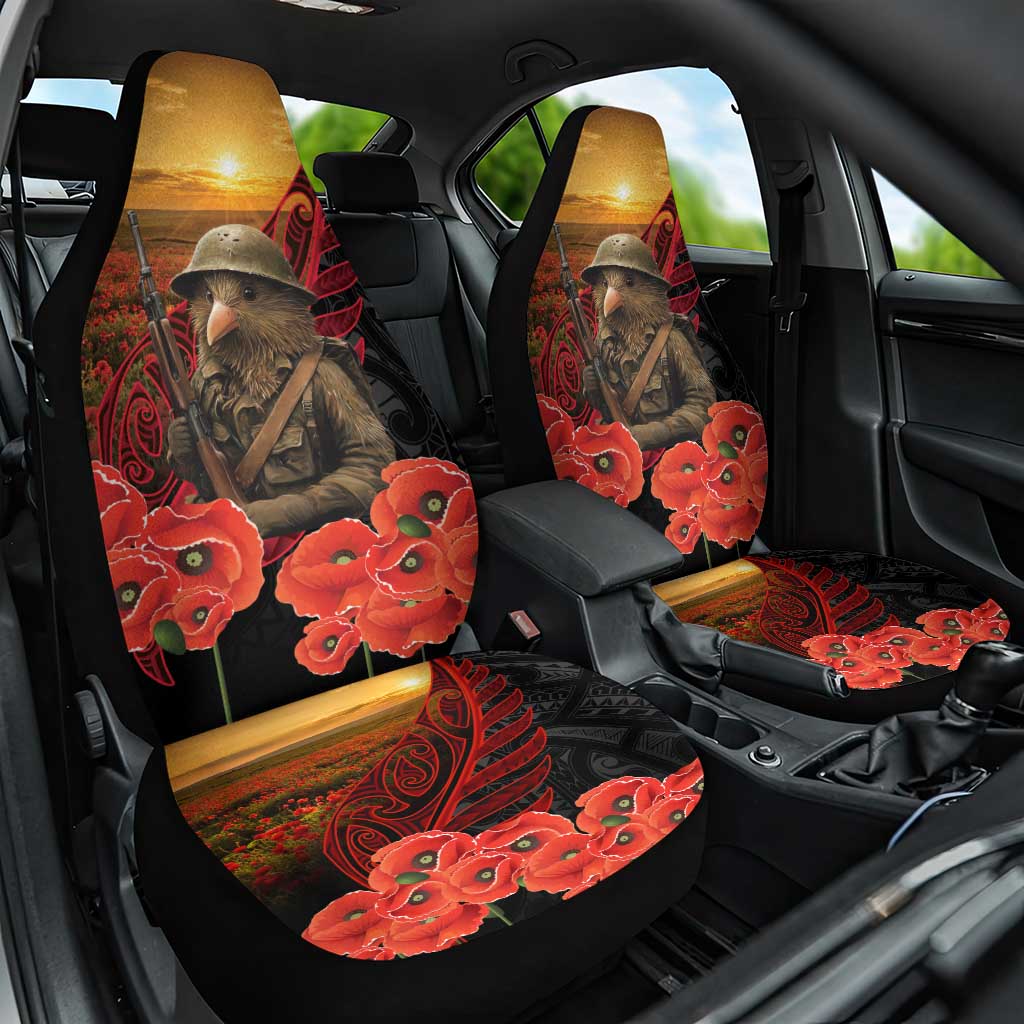 Maori Kiwi Soldier Fern Tattoo ANZAC Day Car Seat Cover Lest We Forget