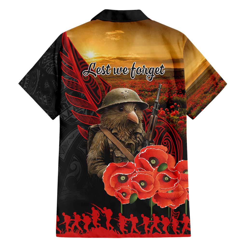 Maori Kiwi Soldier Fern Tattoo ANZAC Day Family Matching Long Sleeve Bodycon Dress and Hawaiian Shirt Lest We Forget LT9 - Polynesian Pride