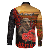 Maori Kiwi Soldier Fern Tattoo ANZAC Day Family Matching Summer Maxi Dress and Hawaiian Shirt Lest We Forget