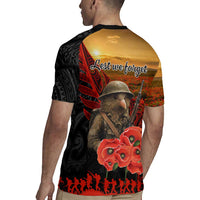 Maori Kiwi Soldier Fern Tattoo ANZAC Day Rugby Jersey Lest We Forget