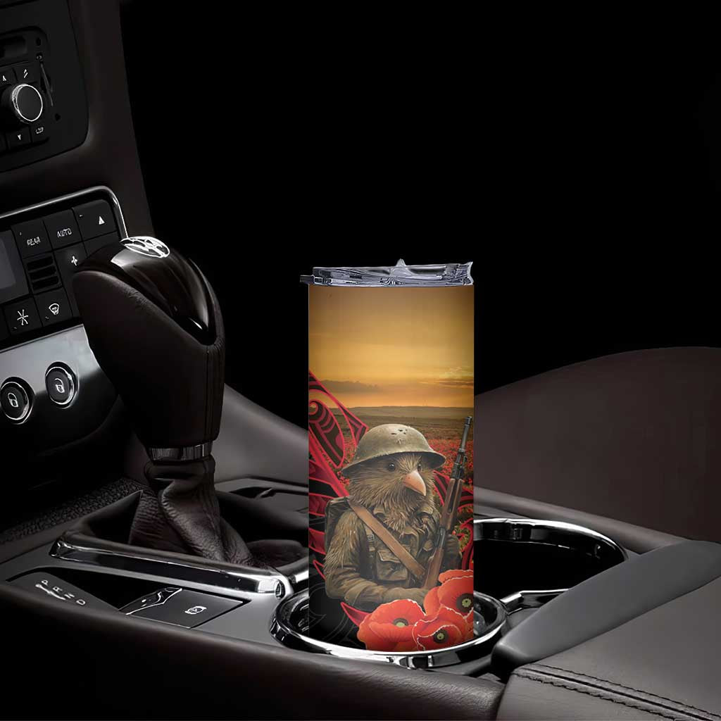 Maori Kiwi Soldier Fern Tattoo ANZAC Day Skinny Tumbler Lest We Forget LT9 - Polynesian Pride