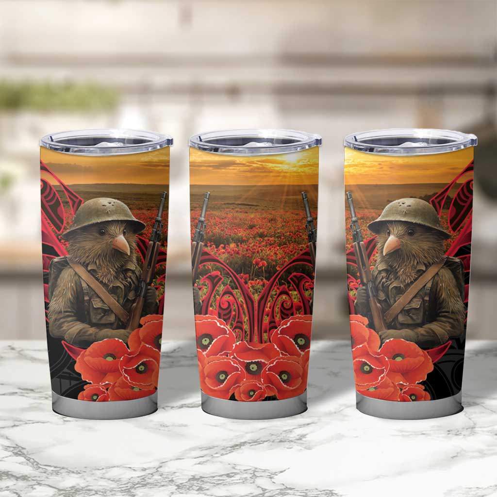 Maori Kiwi Soldier Fern Tattoo ANZAC Day Tumbler Cup Lest We Forget