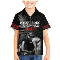 New Zealand Mother's Day Family Matching Mermaid Dress and Hawaiian Shirt Maori Hongi Aroha Ahau Ki A Koe Mama LT9 Son's Shirt Black - Polynesian Pride