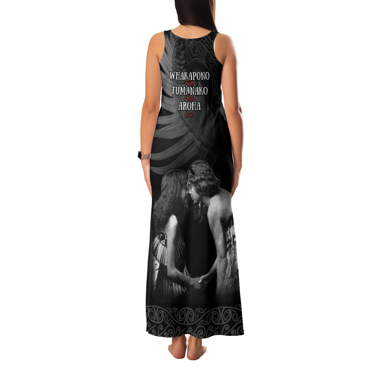 New Zealand Mother's Day Family Matching Tank Maxi Dress and Hawaiian Shirt Maori Hongi Aroha Ahau Ki A Koe Mama