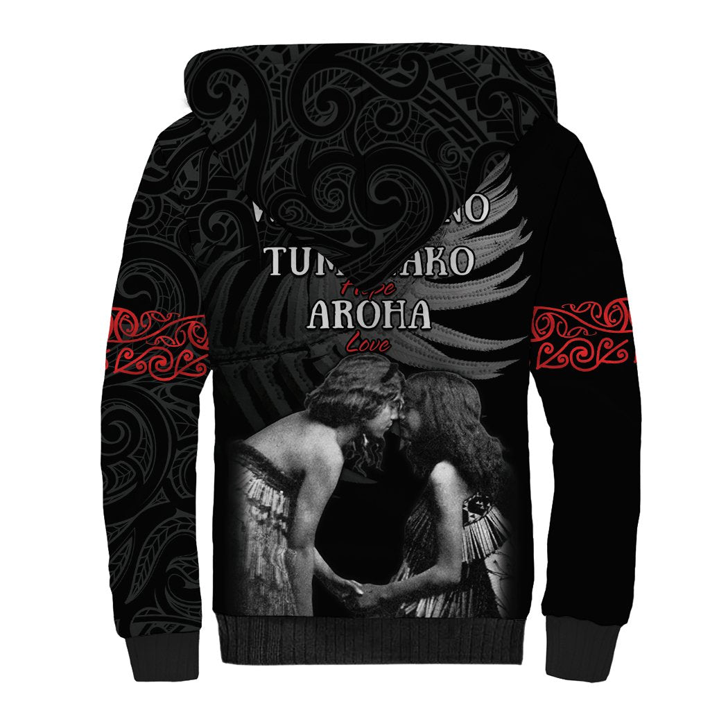New Zealand Mother's Day Sherpa Hoodie Maori Hongi Aroha Ahau Ki A Koe Mama LT9 - Polynesian Pride