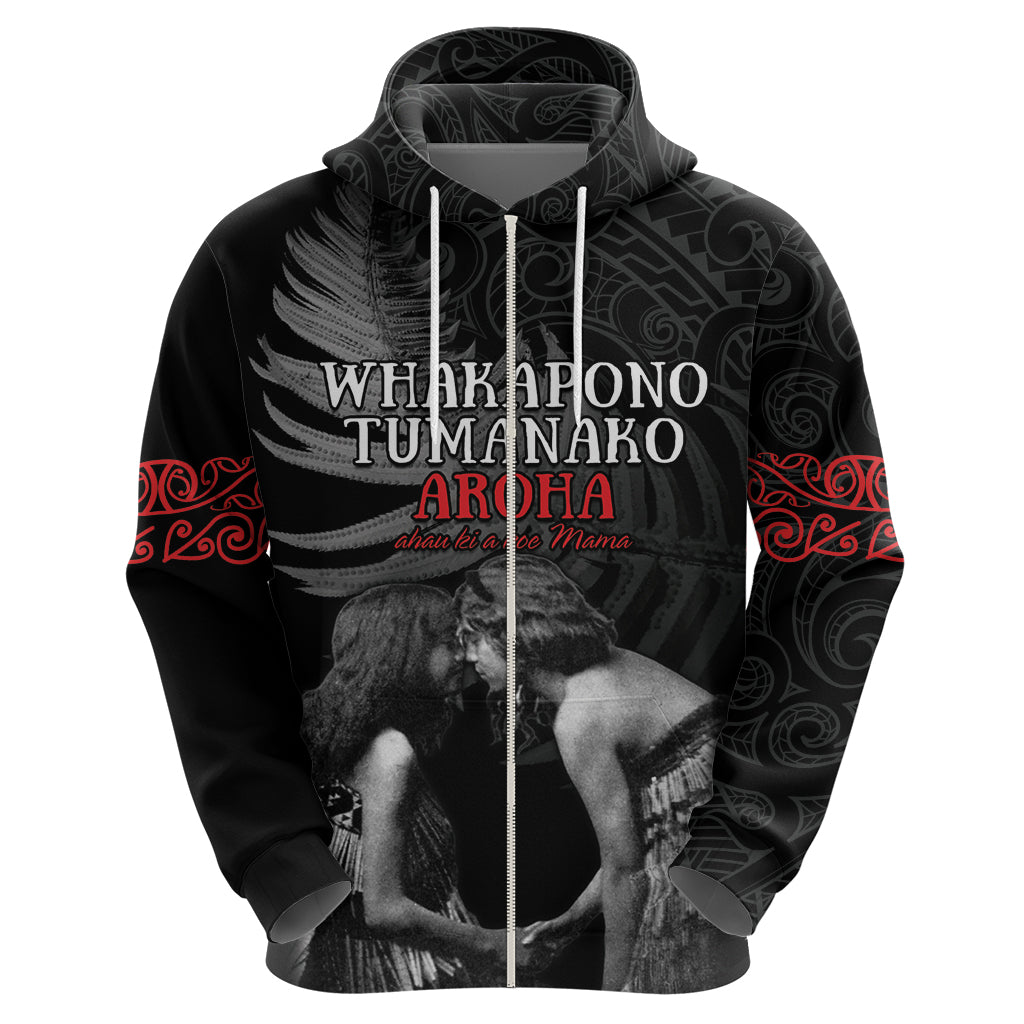 New Zealand Mother's Day Zip Hoodie Maori Hongi Aroha Ahau Ki A Koe Mama LT9 - Polynesian Pride