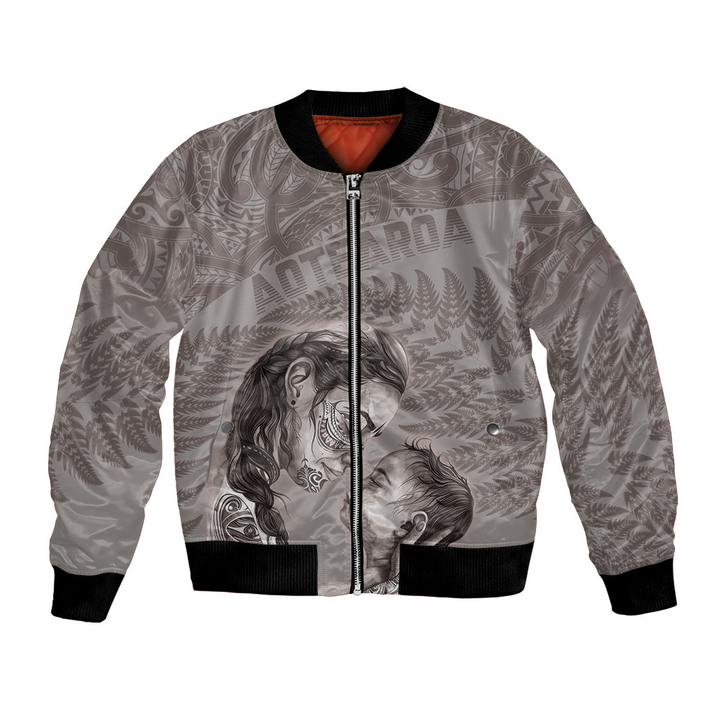 New Zealand Mother's Day Bomber Jacket Maori Mo Toku Mama Silver Fern
