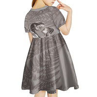 New Zealand Mother's Day Kid Short Sleeve Dress Maori Mo Toku Mama Silver Fern LT9 - Polynesian Pride