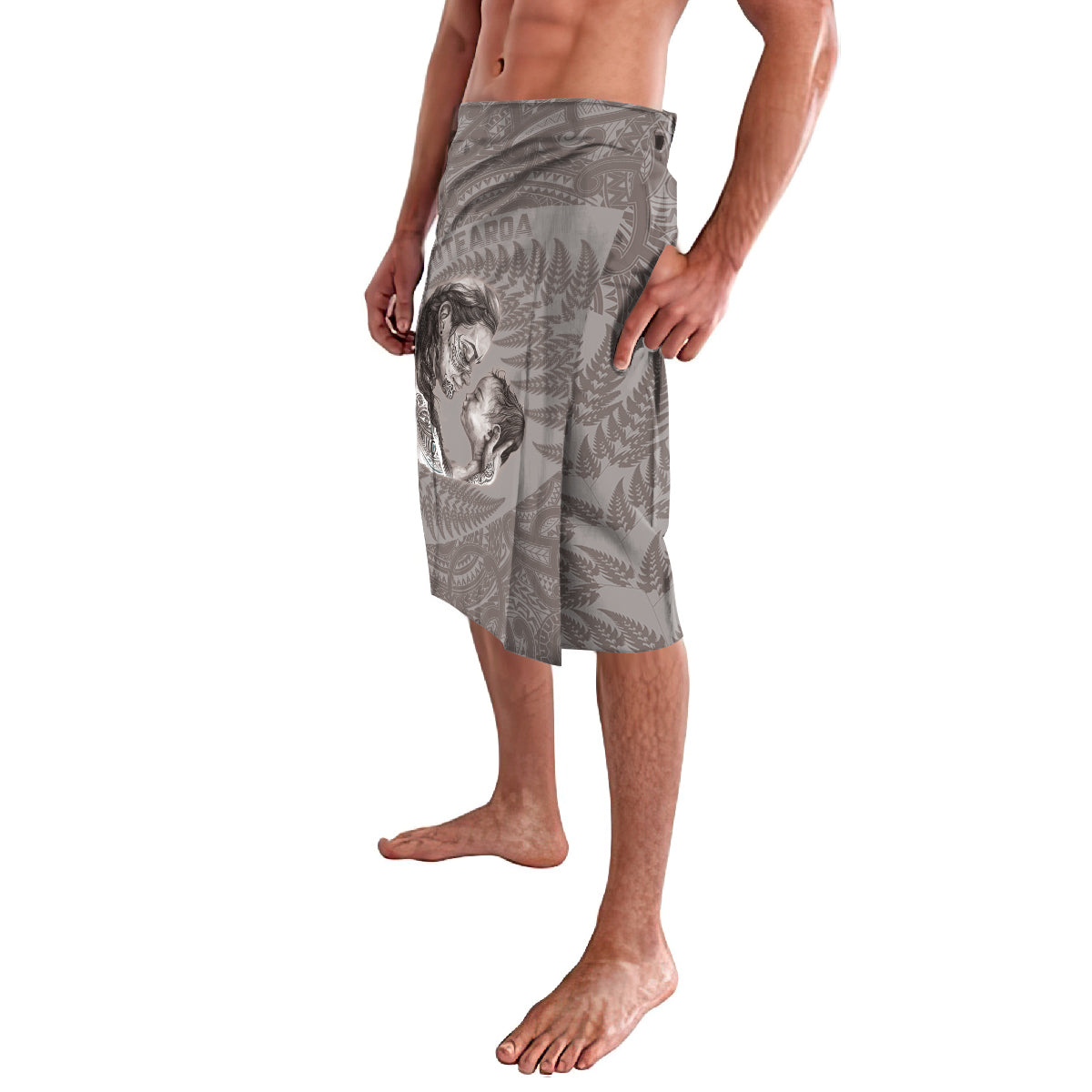 New Zealand Mother's Day Lavalava Maori Mo Toku Mama Silver Fern