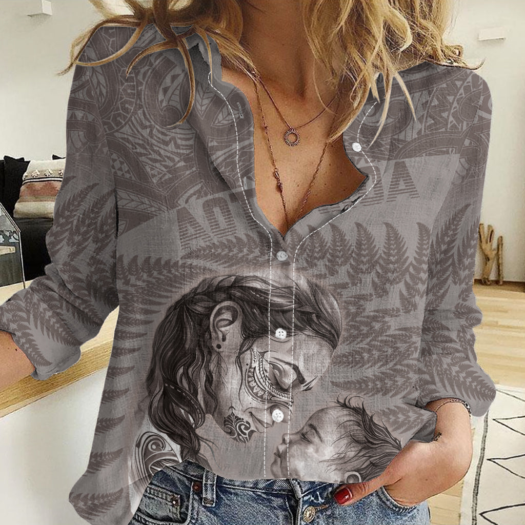 New Zealand Mother's Day Women Casual Shirt Maori Mo Toku Mama Silver Fern