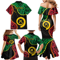 Personalised Vanuatu 44th Anniversary Family Matching Mermaid Dress and Hawaiian Shirt Tugeta Yumi Selebretem Indipendens Dei LT9 - Polynesian Pride