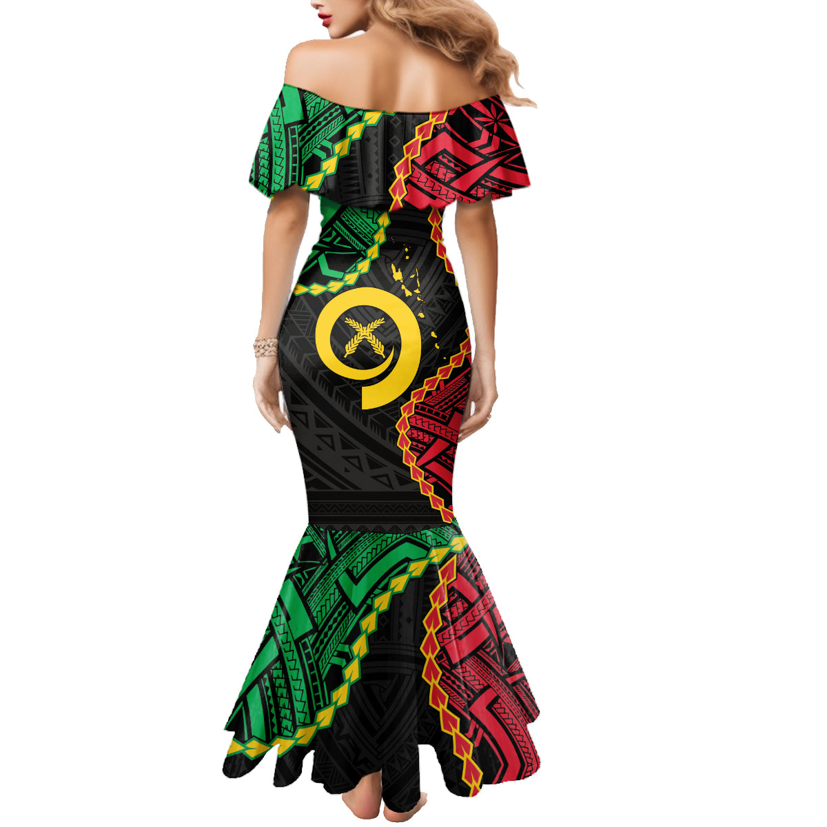 Personalised Vanuatu 44th Anniversary Family Matching Mermaid Dress and Hawaiian Shirt Tugeta Yumi Selebretem Indipendens Dei LT9 - Polynesian Pride