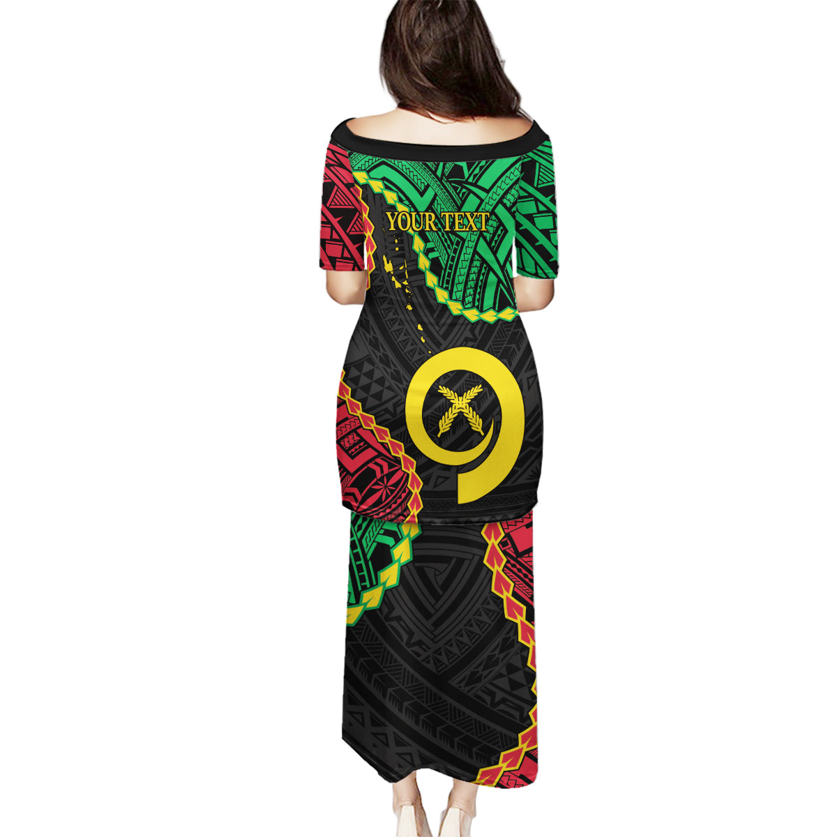 Personalised Vanuatu 44th Anniversary Family Matching Puletasi and Hawaiian Shirt Tugeta Yumi Selebretem Indipendens Dei LT9 - Polynesian Pride