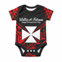 Wallis et Futuna Baby Onesie Happy Independence Day LT9 Red - Polynesian Pride