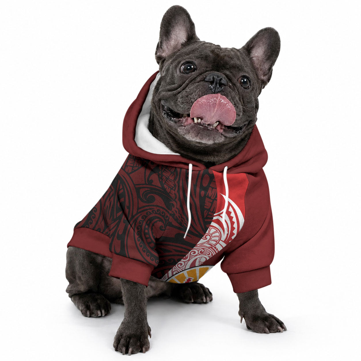 Tahiti Pet Hoodie Polynesian Coat Of Arm With Hibiscus LT9 - Polynesian Pride