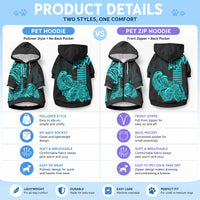 Hawaii Kakau Pet Hoodie Polynesian Floral Tribal Aqua Version LT9 - Polynesian Pride