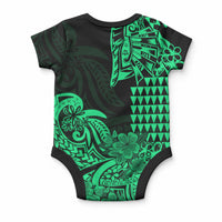 Hawaii Kakau Baby Onesie Polynesian Floral Tribal Green Version LT9 - Polynesian Pride