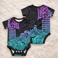 Hawaii Kakau Baby Onesie Polynesian Floral Tribal Heliotrope Version LT9 - Polynesian Pride