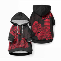 Hawaii Kakau Pet Hoodie Polynesian Floral Tribal Red Version LT9 Pullover Red - Polynesian Pride