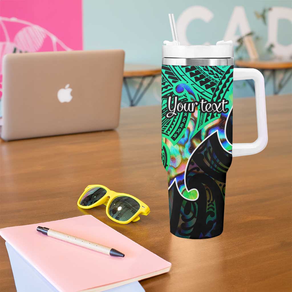 Personalised Aotearoa Papua Shell Tumbler With Handle Maori Tribal Pattern LT9 - Polynesian Pride
