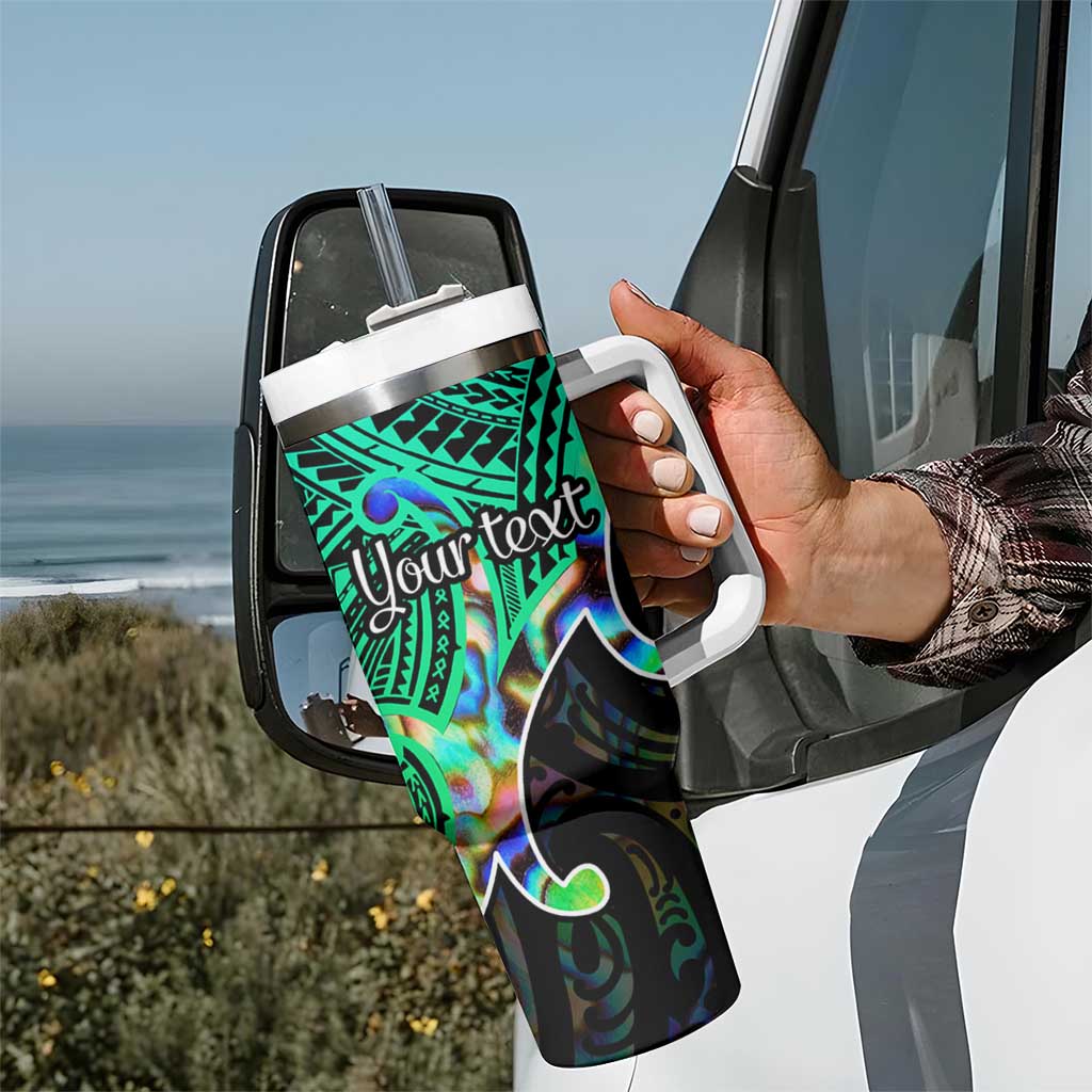 Personalised Aotearoa Papua Shell Tumbler With Handle Maori Tribal Pattern LT9 - Polynesian Pride