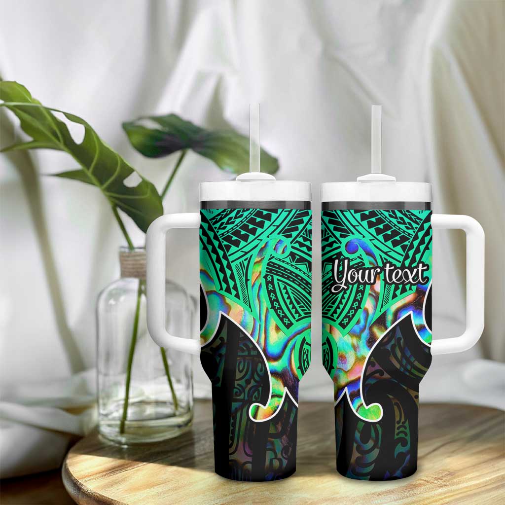 Personalised Aotearoa Papua Shell Tumbler With Handle Maori Tribal Pattern LT9 - Polynesian Pride